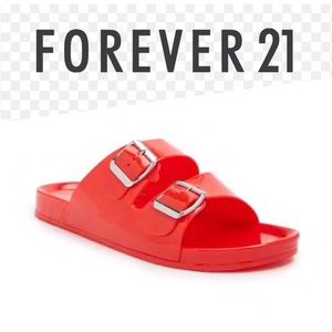 🎉NWT🎉 Forever21 Red Double Strap jellies